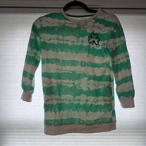 Cat & Jack Green and White Tie-Dye Shirt